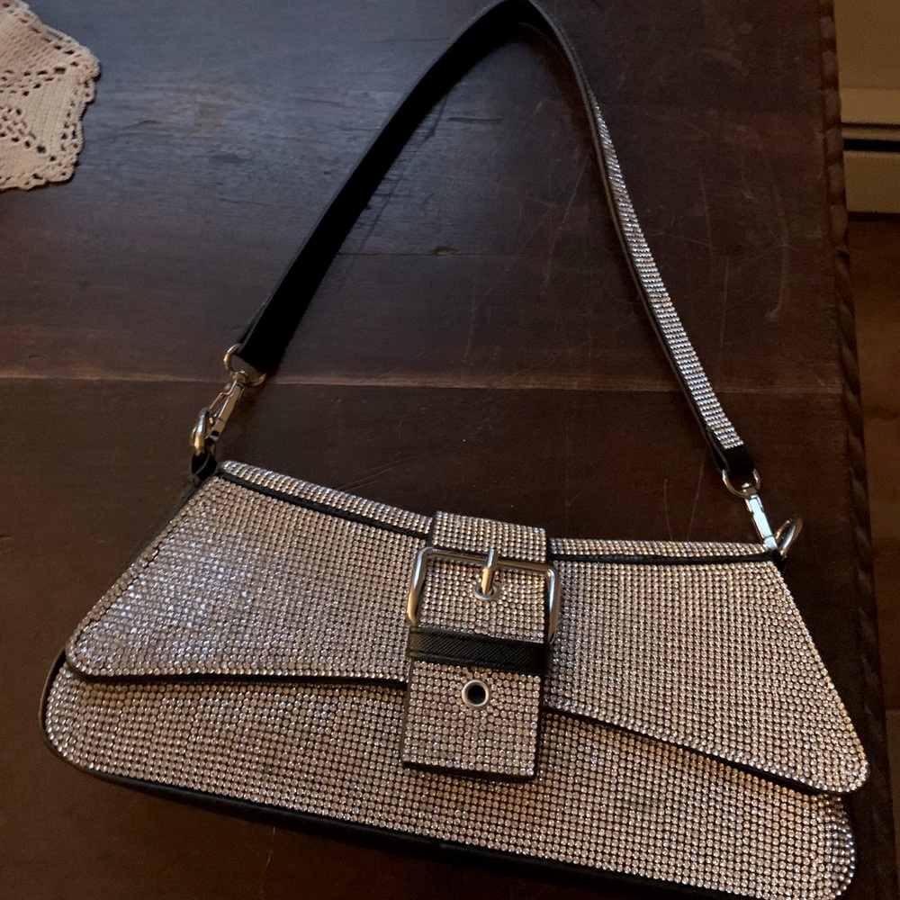 🎉 🥂 🍾Elegant Rhinestone Silver Women's Handbag